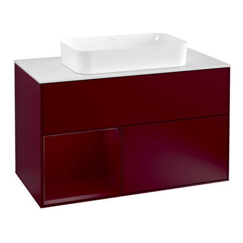 V&B Waschtischunterschrank Abdeckplatte wh. m Finion 100x60,3cm, Reg links Peony, Peony Matt