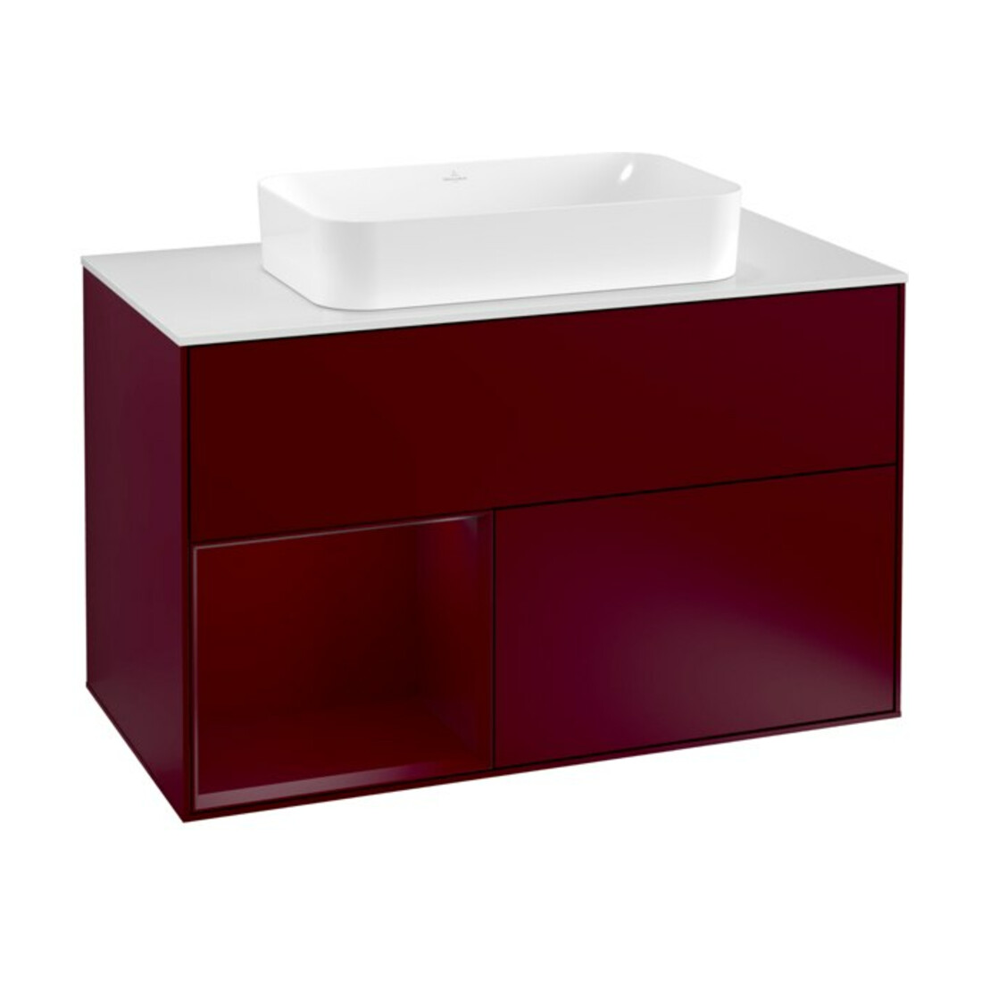 V&B Waschtischunterschrank Abdeckplatte wh. m Finion 100x60,3cm, Reg links Peony, Peony Matt