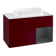V&B Waschtischunterschrank Abdeckplatte wh. m Finion 100x60,3cm, Reg re md bl. m Lac, Peo m