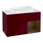 V&B Waschtischunterschrank Abdeckplatte wh. m Finion 100x60,3cm, Reg re wal ven, Peony Matt