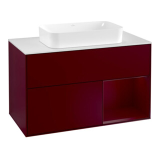 V&B Waschtischunterschrank Abdeckplatte wh. m Finion 100x60,3cm, Reg rechts Peony, Peony Matt