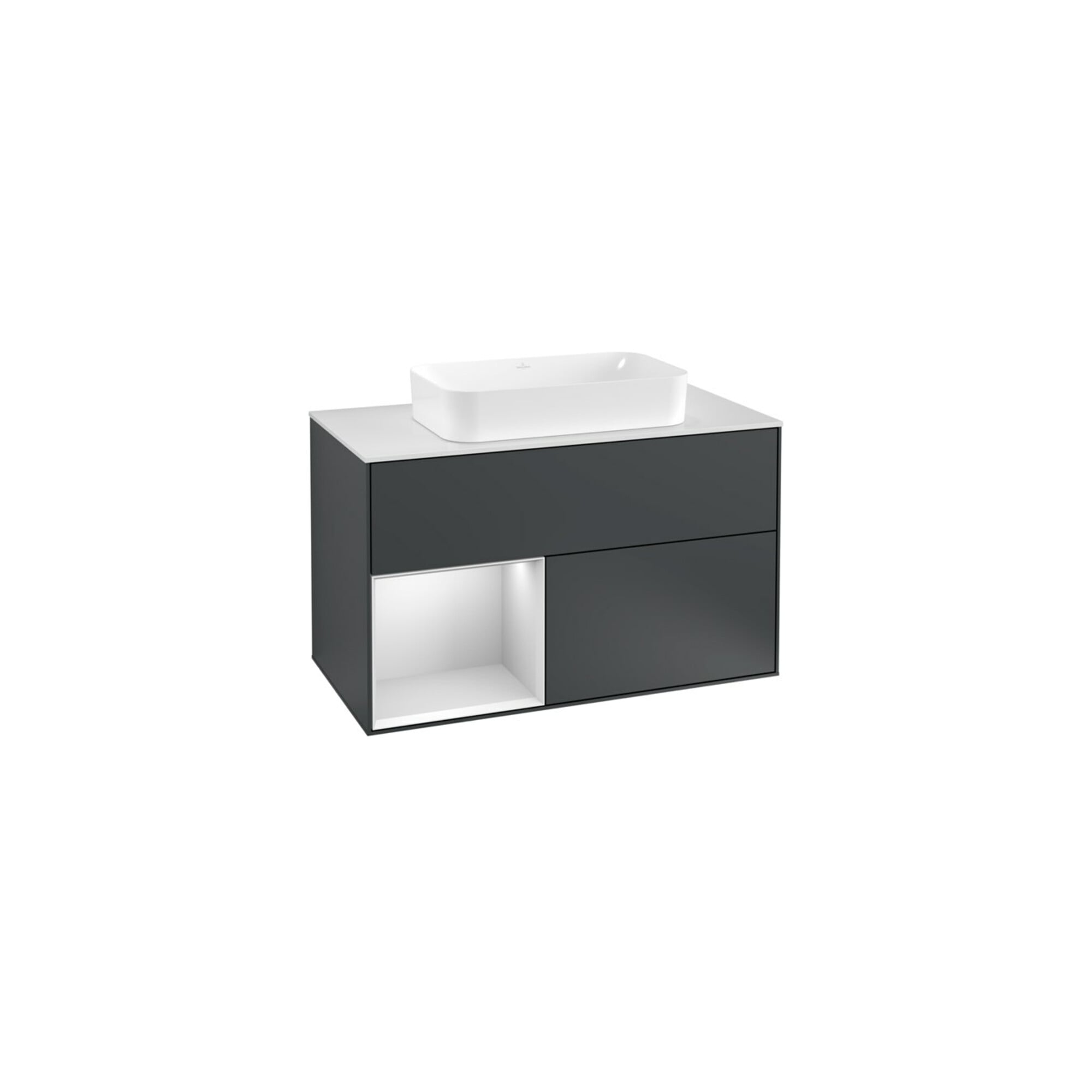 V&B Waschtischunterschrank Abdeckplatte wh. m Finion 100x60,3cm, Rg l wh. m Lac, md bl. m Lac ; Villeroy & Boch