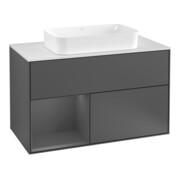 V&B Waschtischunterschrank Abdeckplatte wh. m Finion 100x60,3cm, Rg li Anthrac. m, Anthrac. m