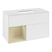 V&B Waschtischunterschrank Abdeckplatte wh. m Finion 100x60,3cm, Rg li si Gr m Lac, wh. m Lac