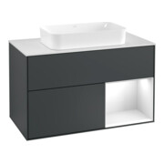 V&B Waschtischunterschrank Abdeckplatte wh. m Finion 100x60,3cm, Rg r g wh. Lac, md bl. m Lac