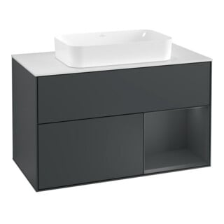V&B Waschtischunterschrank Abdeckplatte wh. m Finion 100x60,3cm, Rg r md b m La, md bl. m Lac
