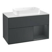V&B Waschtischunterschrank Abdeckplatte wh. m Finion 100x60,3cm, Rg r md b m La, md bl. m Lac