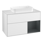 V&B Waschtischunterschrank Abdeckplatte wh. m Finion 100x60,3cm, Rg r md b m Lac, glo wh. Lac