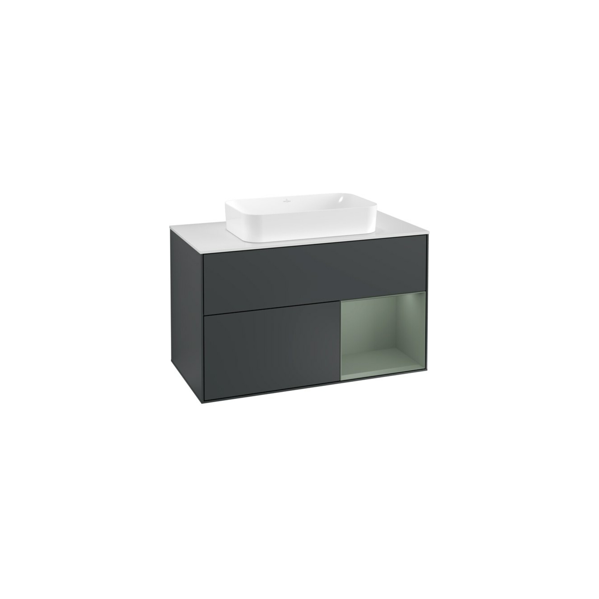 V&B Waschtischunterschrank Abdeckplatte wh. m Finion 100x60,3cm, Rg r Ol m Lac, md bl. m Lac ; Villeroy & Boch