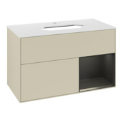 V&B Waschtischunterschrank Abdeckplatte wh. m Finion 100x60,3cm, Rg re bla m Lac, si Gr m Lac