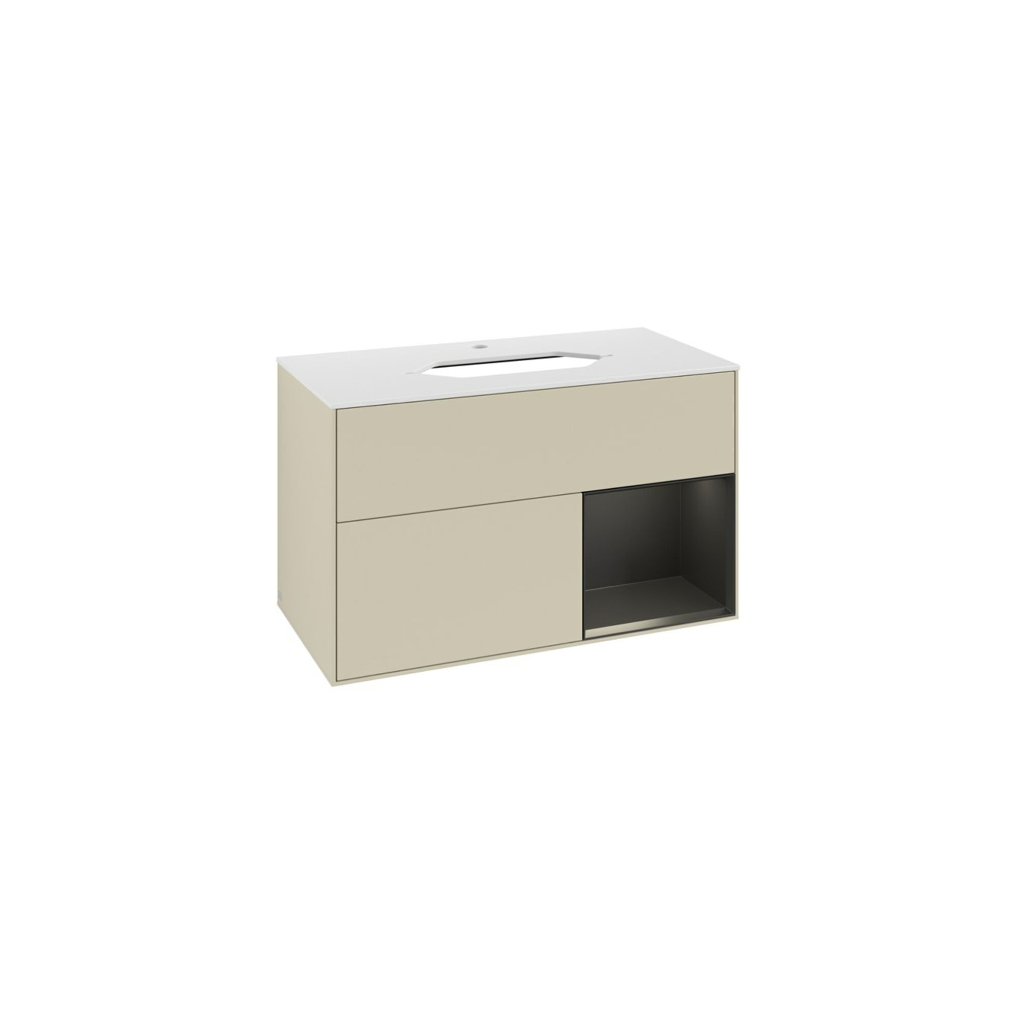 V&B Waschtischunterschrank Abdeckplatte wh. m Finion 100x60,3cm, Rg re bla m Lac, si Gr m Lac ; Villeroy & Boch