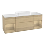 V&B Waschtischunterschrank Abdeckplatte wh. m Finion 160x60,3cm, Regal Oak Veneer, Oak Veneer