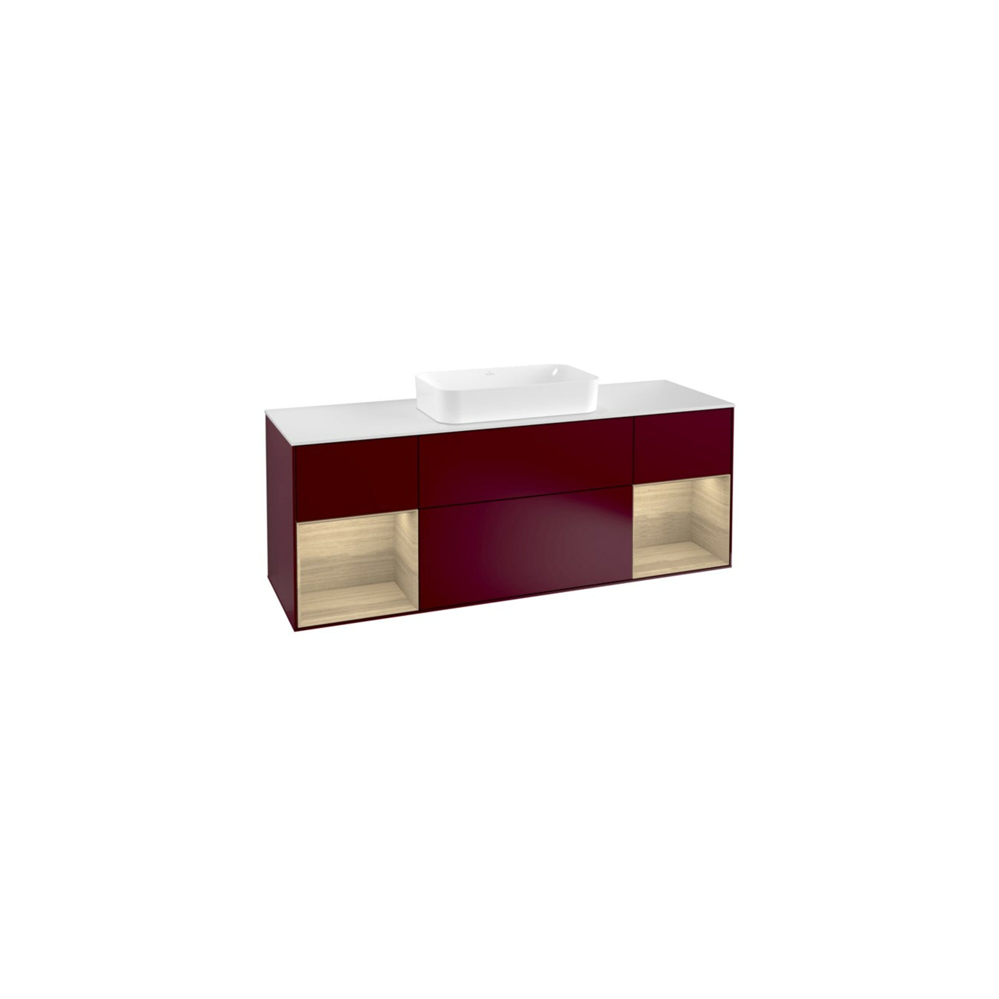 V&B Waschtischunterschrank Abdeckplatte wh. m Finion 160x60,3cm, Regal Oak Veneer, Peony Matt ; Villeroy & Boch