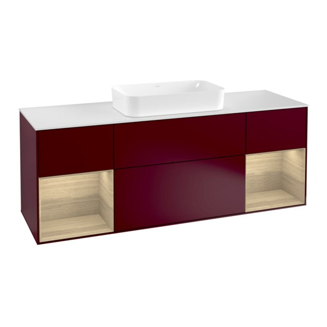 V&B Waschtischunterschrank Abdeckplatte wh. m Finion 160x60,3cm, Regal Oak Veneer, Peony Matt