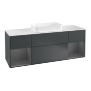 V&B Waschtischunterschrank Abdeckplatte wh. m Finion 160x60, Reg Anthrac. m Lac, md bl. m Lac