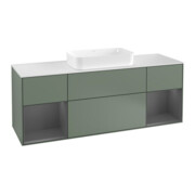 V&B Waschtischunterschrank Abdeckplatte wh. m Finion 160x60cm, Reg Anthrac. m Lac, Oli. m Lac