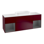 V&B Waschtischunterschrank Abdeckplatte wh. m Finion 160x60cm, Reg Anthrac. m Lac, Peony Matt