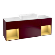V&B Waschtischunterschrank Abdeckplatte wh. m Finion 160x60cm, Reg gol m lacquer, Peony Matt
