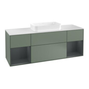 V&B Waschtischunterschrank Abdeckplatte wh. m Finion 160x60cm, Reg md m Lac, Oli. m Lacquer
