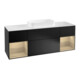 V&B Waschtischunterschrank Abdeckplatte wh. m Finion 160x60cm, Reg Oa ven, Black matt lacquer-1