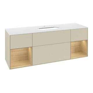 V&B Waschtischunterschrank Abdeckplatte wh. m Finion 160x60cm, Reg Oa ven, si Gr Matt Lacquer