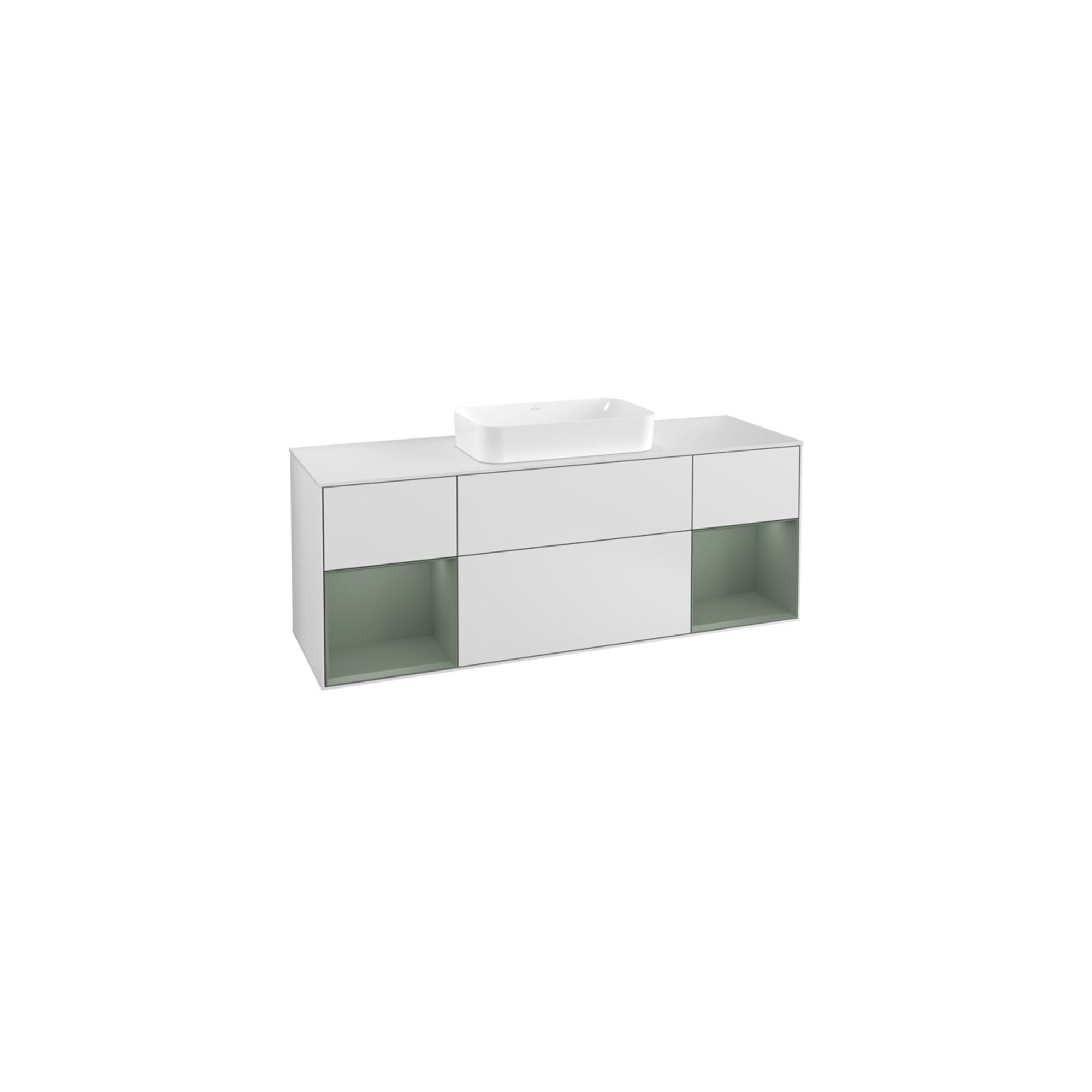 V&B Waschtischunterschrank Abdeckplatte wh. m Finion 160x60cm, Reg Oli. m Lac, wh. m lacquer ; Villeroy & Boch