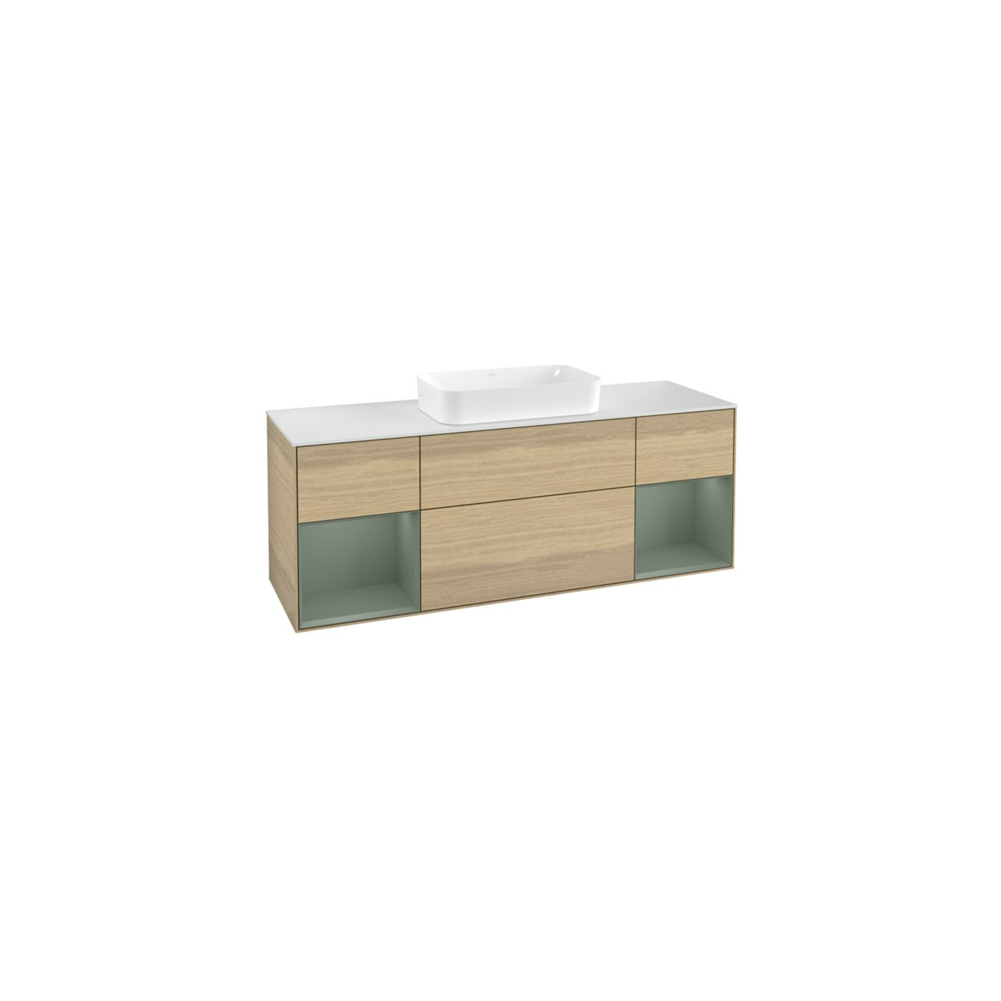 V&B Waschtischunterschrank Abdeckplatte wh. m Finion 160x60cm, Reg Oli. m lacquer, Oak Veneer ; Villeroy & Boch