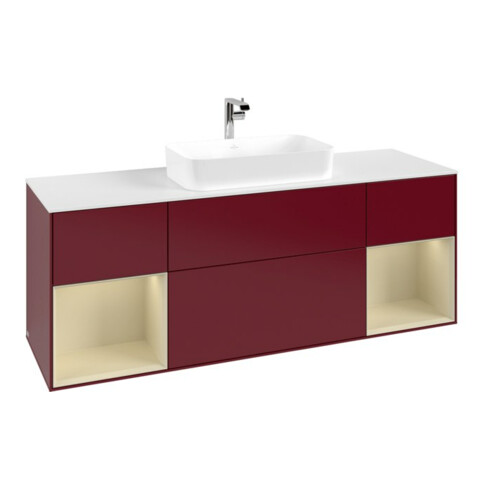V&B Waschtischunterschrank Abdeckplatte wh. m Finion 160x60cm, Reg si Gr m Lac, Peony Matt
