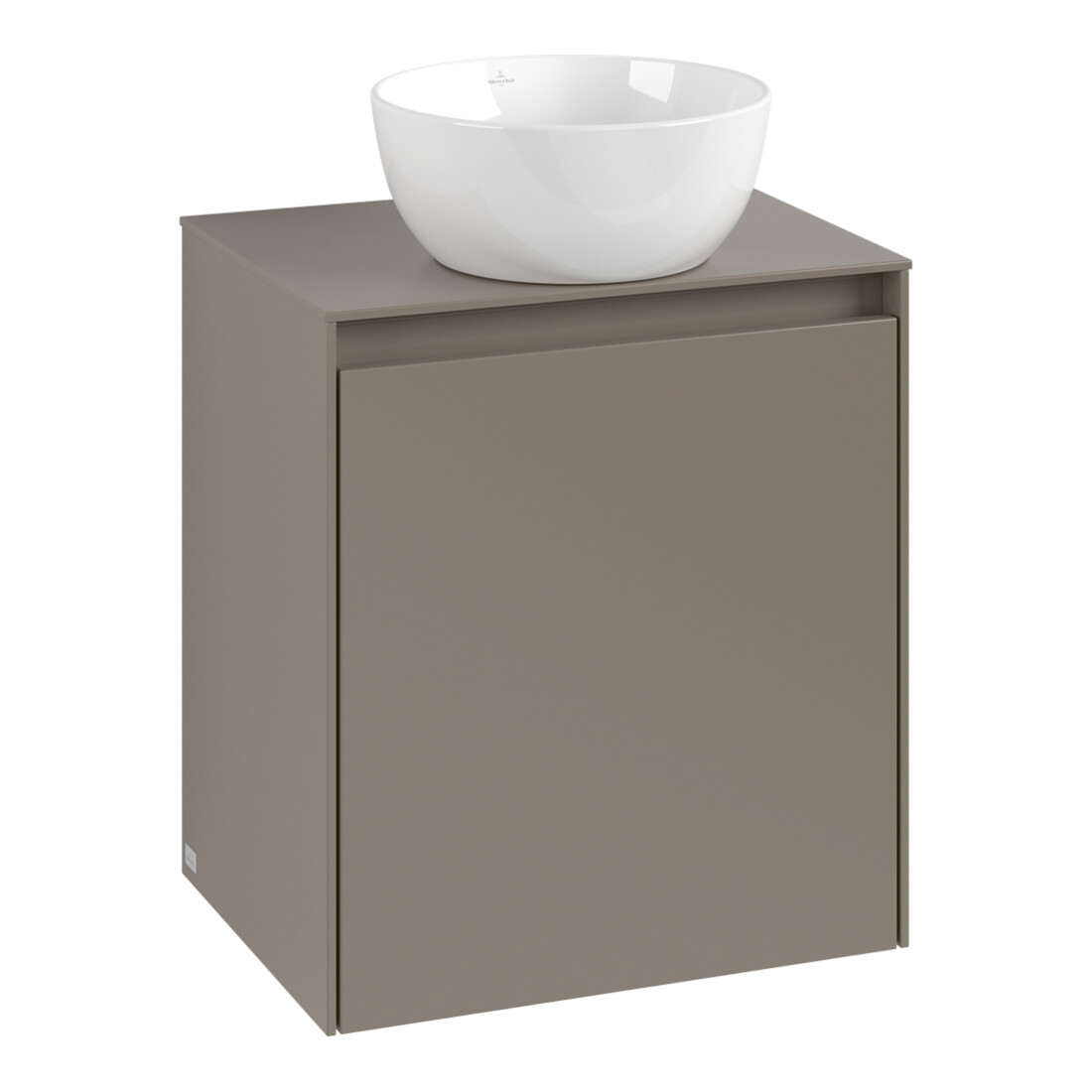 V&B Waschtischunterschrank Anschl Scharn. li Collaro 50x54,8x38cm, WT mittig, stone oak