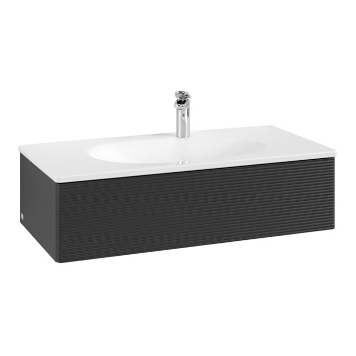 V&B Waschtischunterschrank Antao 98,8x25,6x49,3cm, m Front, bla m lacquer