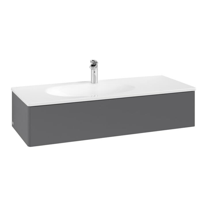 V&B Waschtischunterschrank Auszugbeleuchtung Antao 118,8x25,6x49,3cm, o Fr., Anthrac. m Lac