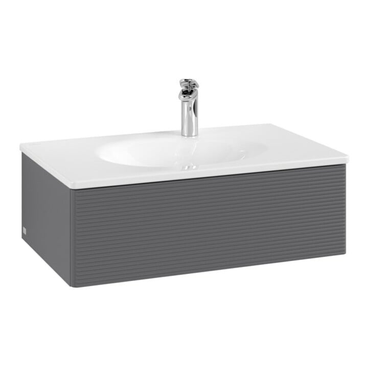 V&B Waschtischunterschrank Auszugbeleuchtung Antao 78,8x25,6x49,6cm, m Fr., Anthrac. m Lac
