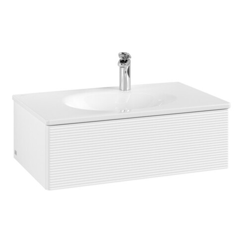 V&B Waschtischunterschrank Auszugbeleuchtung Antao 78,8x25,6x49,6cm, m Front, wh. m lacquer