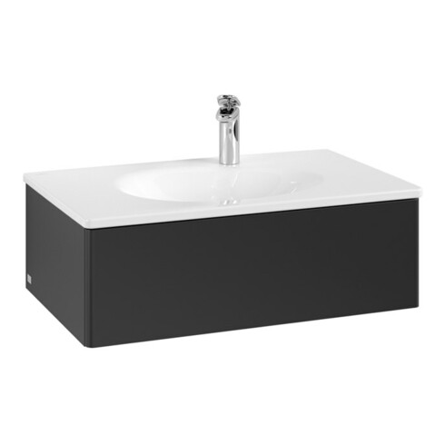 V&B Waschtischunterschrank Auszugbeleuchtung Antao 78,8x25,6x49,6cm, o. Front, bla m Lac