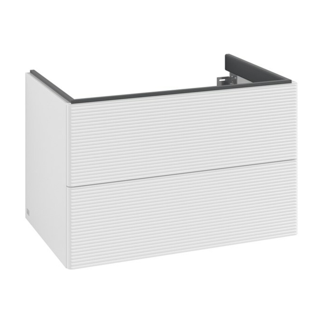 V&B Waschtischunterschrank Auszugbeleuchtung Antao 79x50x50cm, mit Frontstruktur, glo wh. Lac