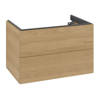 V&B Waschtischunterschrank Auszugbeleuchtung Antao 79x50x50cm, mit Frontstruktur, honey oak