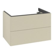 V&B Waschtischunterschrank Auszugbeleuchtung Antao 79x50x50cm, mit Frontstruktur, si Gr m Lac