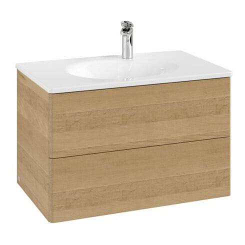 V&B Waschtischunterschrank Auszugbeleuchtung Antao 79x50x50cm, o. Frontstruktur, honey oak