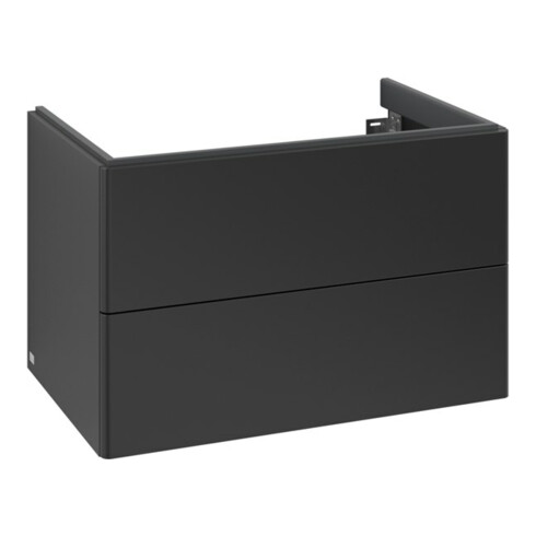 V&B Waschtischunterschrank Auszugbeleuchtung Antao 79x50x50cm, ohne Frontstruktur, bla m lacquer