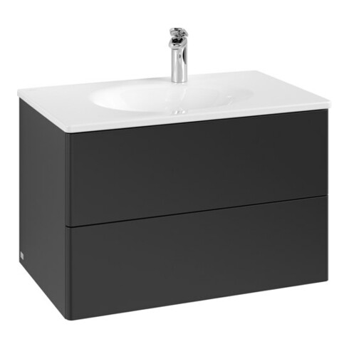 V&B Waschtischunterschrank Auszugbeleuchtung Antao 79x50x50cm, ohne Frontstruktur, bla m lacquer