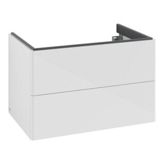 V&B Waschtischunterschrank Auszugbeleuchtung Antao 79x50x50cm, ohne Frontstruktur, glo wh. Lac