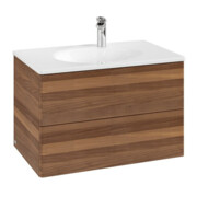 V&B Waschtischunterschrank Auszugbeleuchtung Antao 79x50x50cm, ohne Frontstruktur, warm walnut