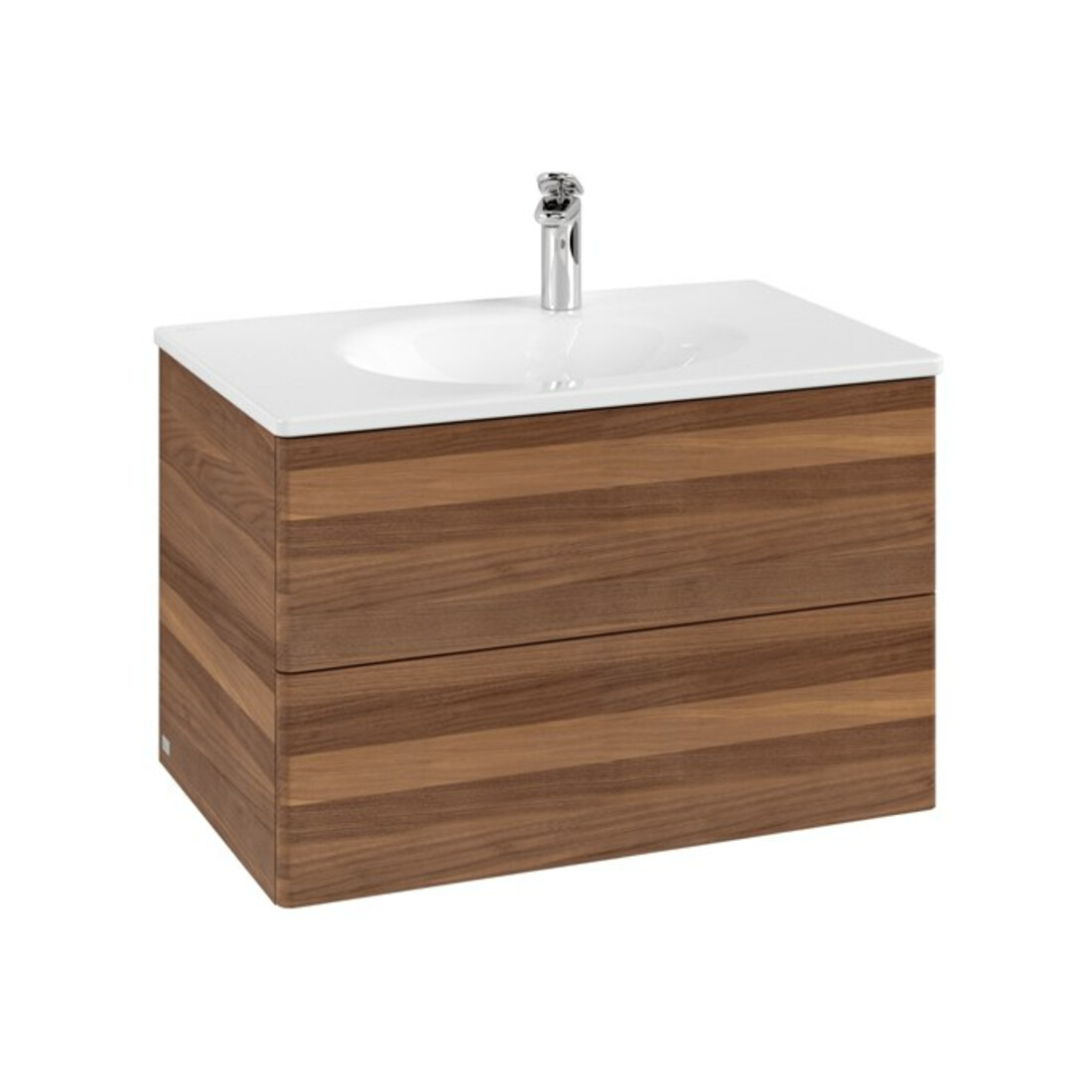 V&B Waschtischunterschrank Auszugbeleuchtung Antao 79x50x50cm, ohne Frontstruktur, warm walnut