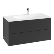 V&B Waschtischunterschrank Auszugbeleuchtung Antao 98,8x50,4x49,6cm, m Front, bla m lacquer