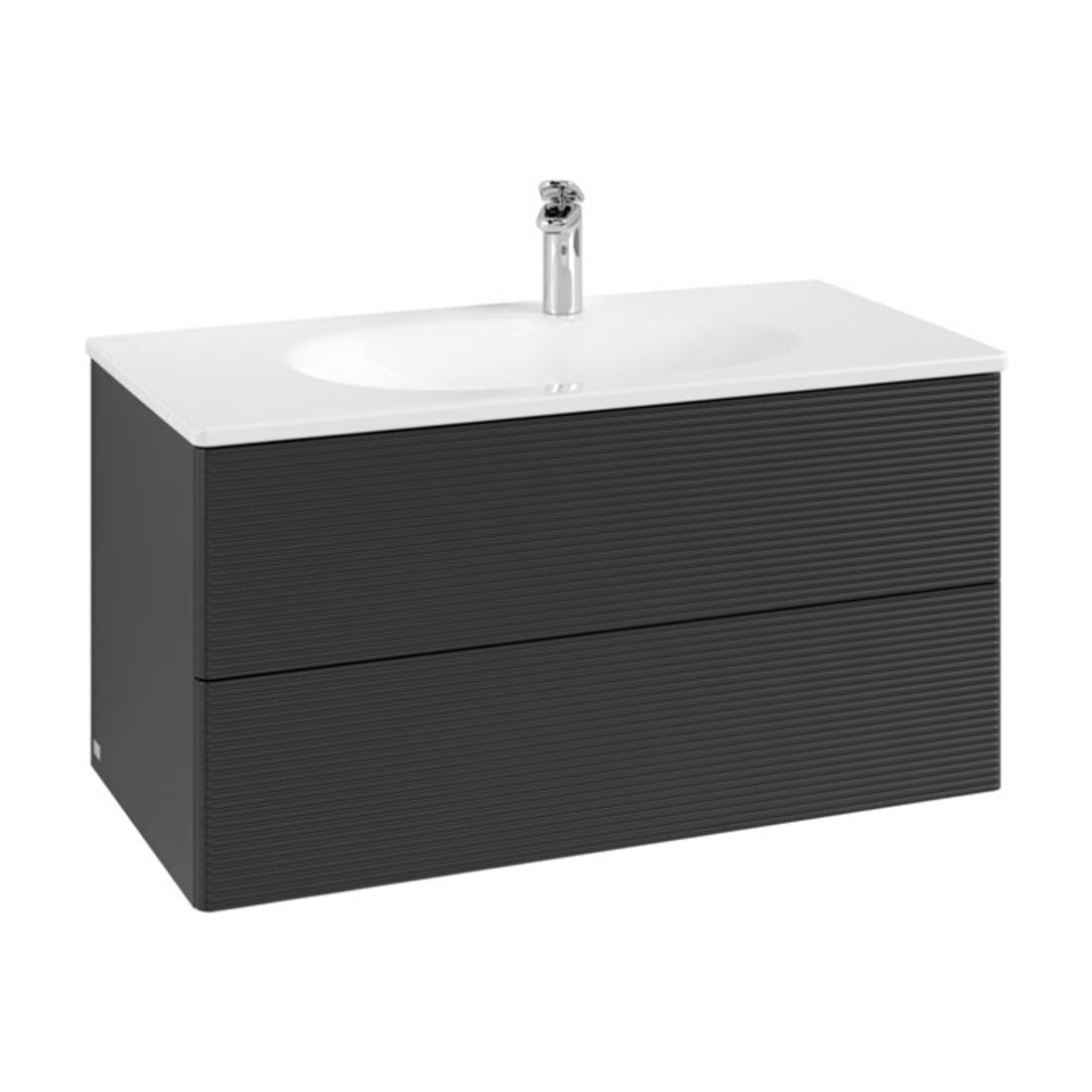 V&B Waschtischunterschrank Auszugbeleuchtung Antao 98,8x50,4x49,6cm, m Front, bla m lacquer