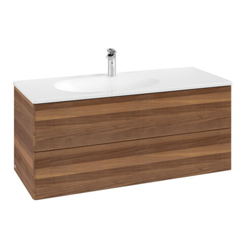 V&B Waschtischunterschrank Auszugsbeleuchtung Antao 118,8x50,4x49,3cm, o. Front, warm walnut