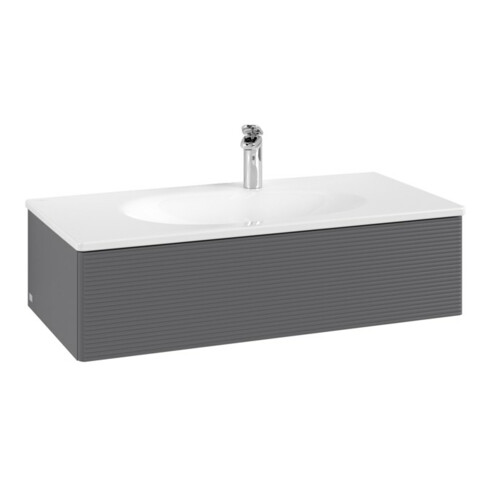 V&B Waschtischunterschrank Auszugsbeleuchtung Antao 98,8x25,6x49,3cm, m Fr., Anthrac. m Lac