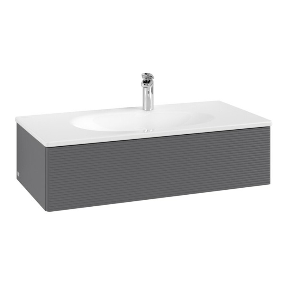 V&B Waschtischunterschrank Auszugsbeleuchtung Antao 98,8x25,6x49,3cm, m Fr., Anthrac. m Lac