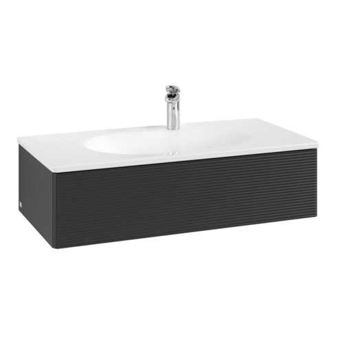 V&B Waschtischunterschrank Auszugsbeleuchtung Antao 98,8x25,6x49,3cm, m Front, bla m lacquer