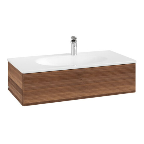 V&B Waschtischunterschrank Auszugsbeleuchtung Antao 98,8x25,6x49,3cm, m Front, warm walnut